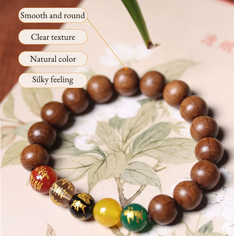 Dragon-Subduing Wood Blessed by Buddha-Dragon-Subduing Wood Bracelet from Wutai Mountain