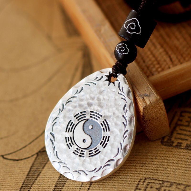 Taiji Yin-Yang Bagua Sterling Silver Pendant: Balance, Harmony, and Success