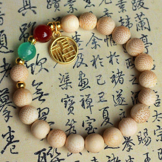 Le pouvoir du dragon, protège la richesse et la santé - Bracelet en bambou doré "Sang de dragon" du temple Lingyin